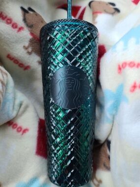 Starbucks Teal Iridescent Studded Tumbler with Black Logo 2021 Holiday